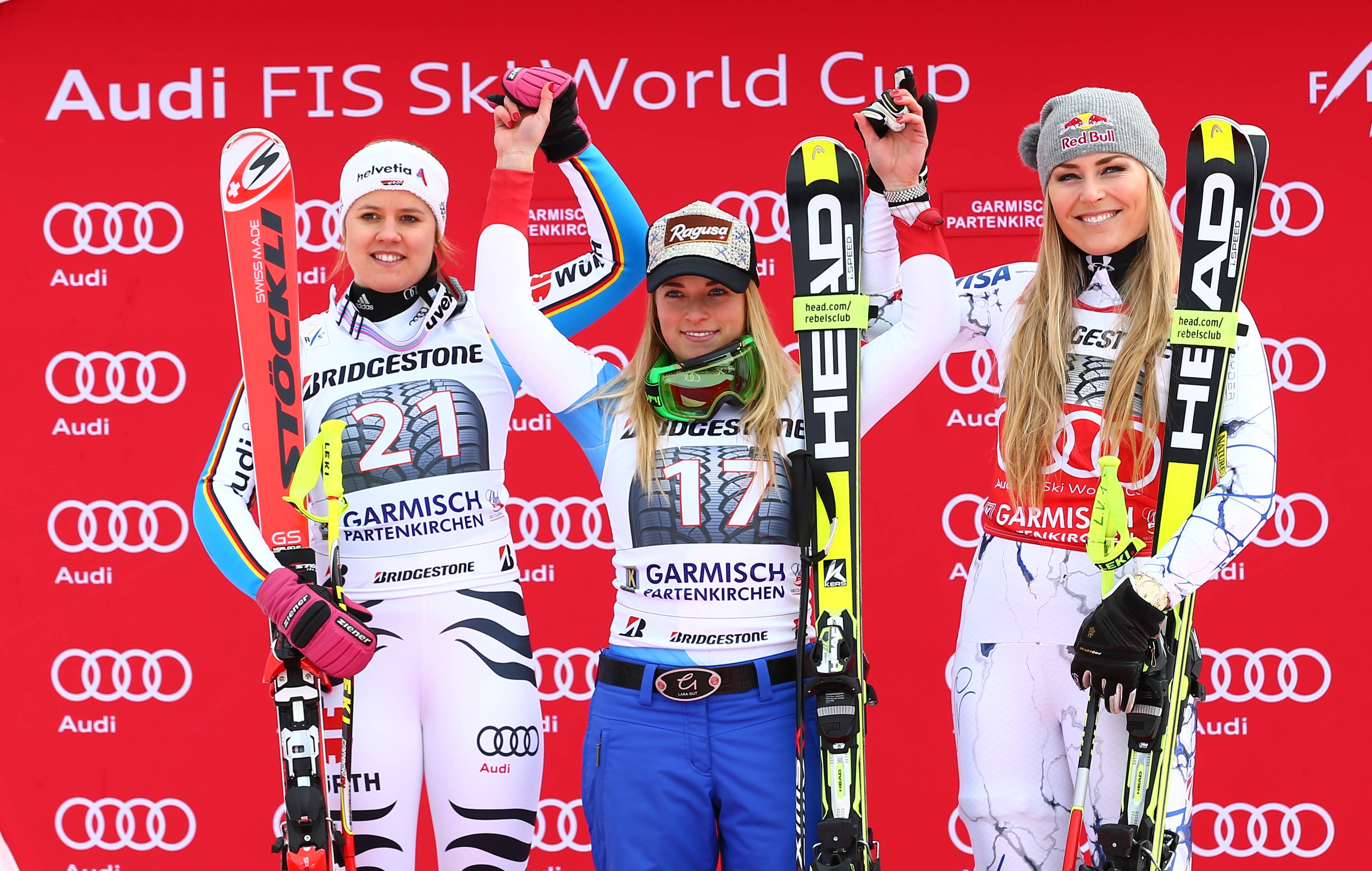 ALPINE SKIING - FIS WC Garmisch-Partenkirchen GARMISCH-PARTENKIRCHEN,GERMANY,07.FEB.16 - ALPINE SKIING - FIS World Cup, Super G, Ladies, Award Ceremony. Image Shows Viktoria Rebensburg (GER), Lara Gut (SUI) And Lindsey Vonn (USA). Keywords:Stoeckli. PUBLICATIONxINxGERxHUNxONLY GEPAxpictures/xCh.xKelemen
Alpine Skiing FIS WC Garmisch Partenkirchen Churches Garmisch Partenkirchen Churches Germany 07 Feb 16 Alpine Skiing FIS World Cup Super G Ladies Award Ceremony Image Shows Viktoria Vine Castle Ger Lara Well SUI And Lindsey Vonn USA Keywords Stoeckli PUBLICATIONxINxGERxHUNxONLY GEPAxpictures XCh XKelemen